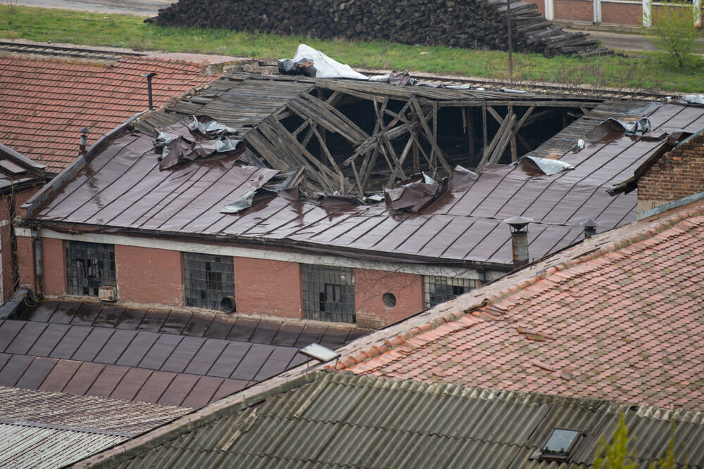 Building envelope breach following severe winds